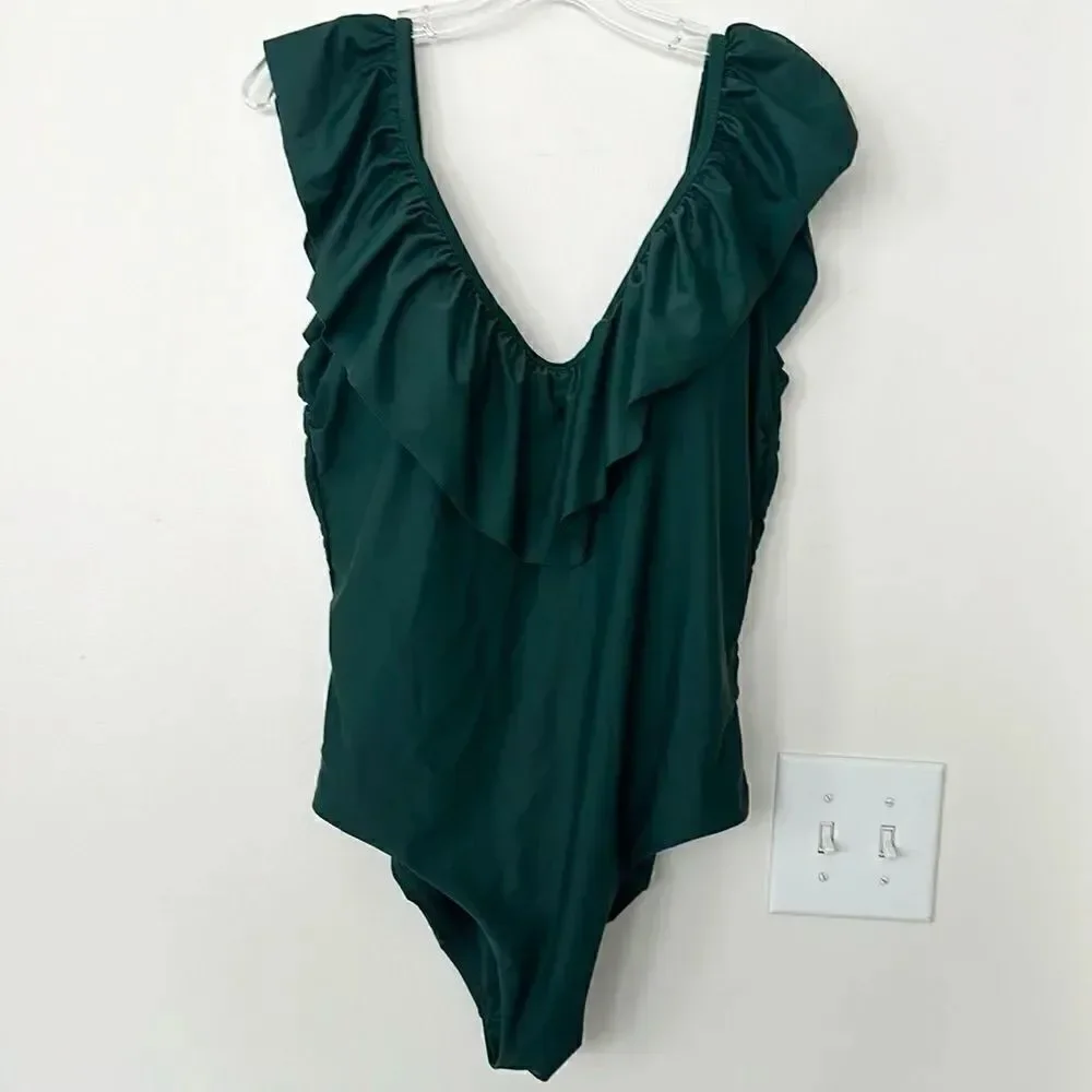 Raisins Curve Green One Pc Swimsuit 16W